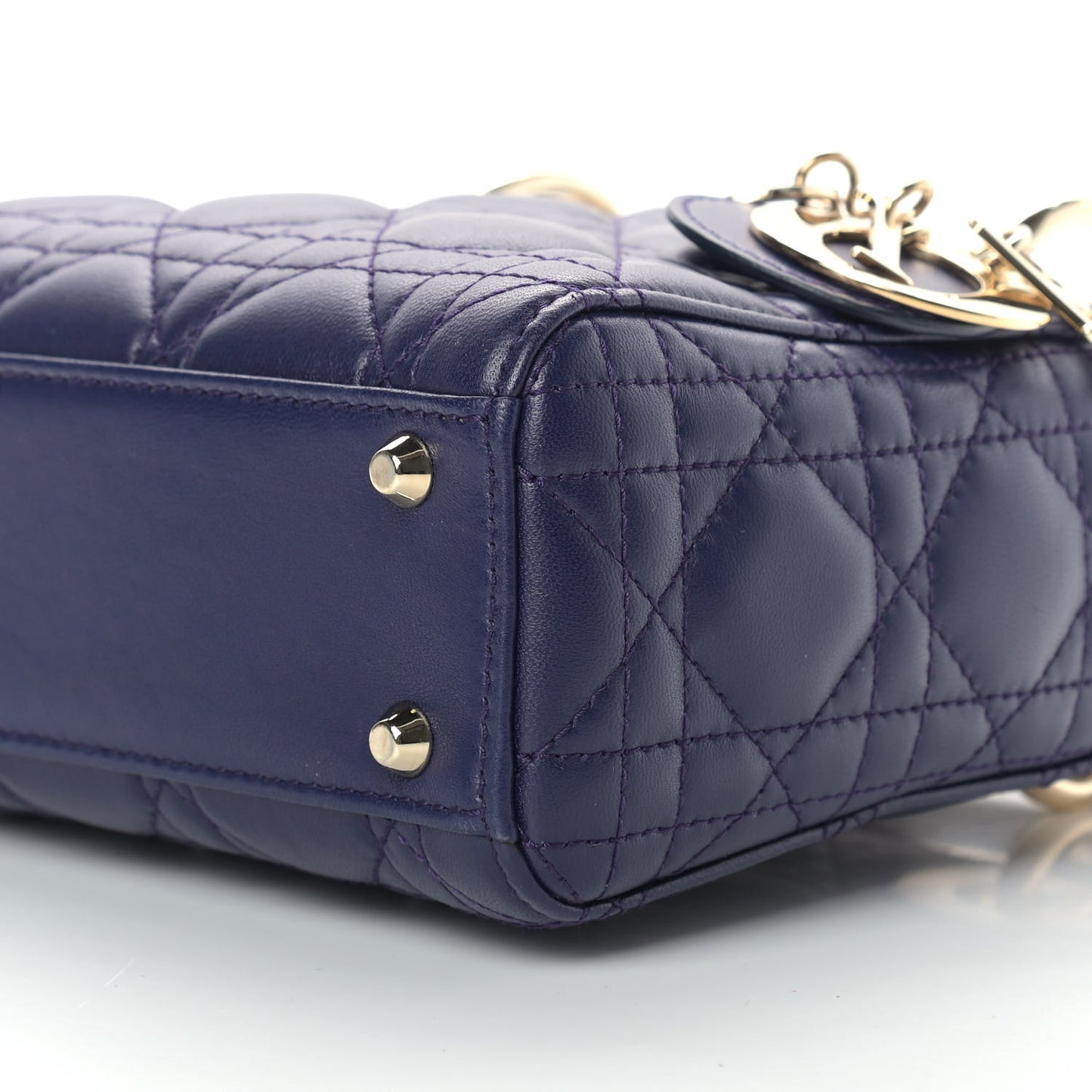 Lambskin Cannage Mini Lady Dior Navy Blue