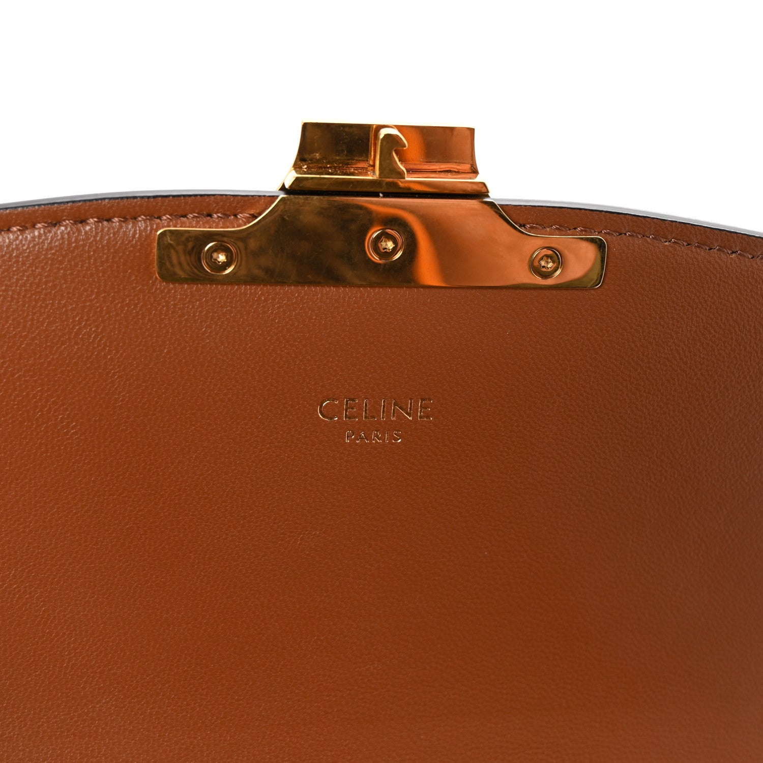 Celine Calfskin Triomphe Canvas Teen Triomphe Bag Tan 6 of 11