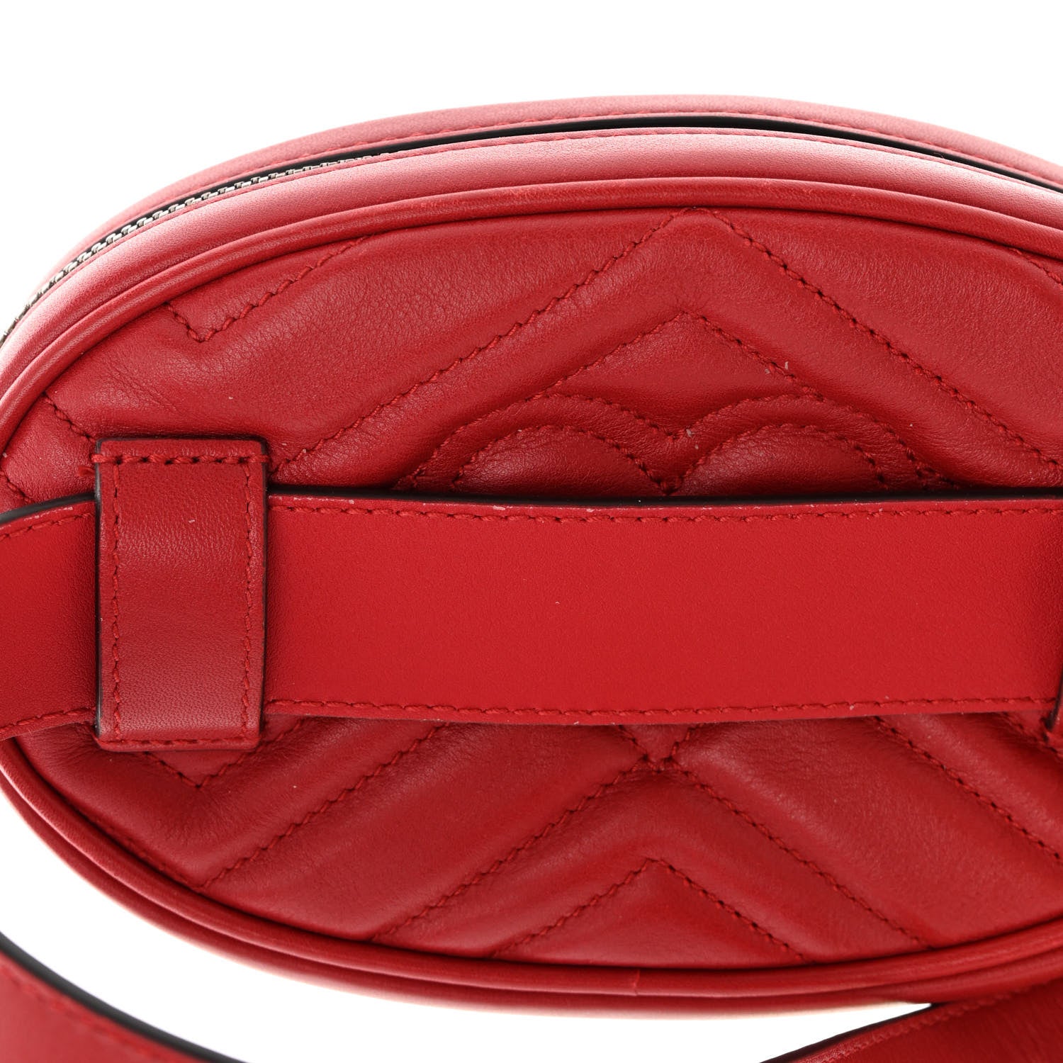 Gucci Calfskin Matelasse GG Marmont Belt Bag 85 34 Hibiscus Red 11 of 12