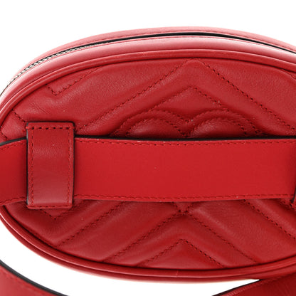 Gucci Calfskin Matelasse GG Marmont Belt Bag 85 34 Hibiscus Red 11 of 12