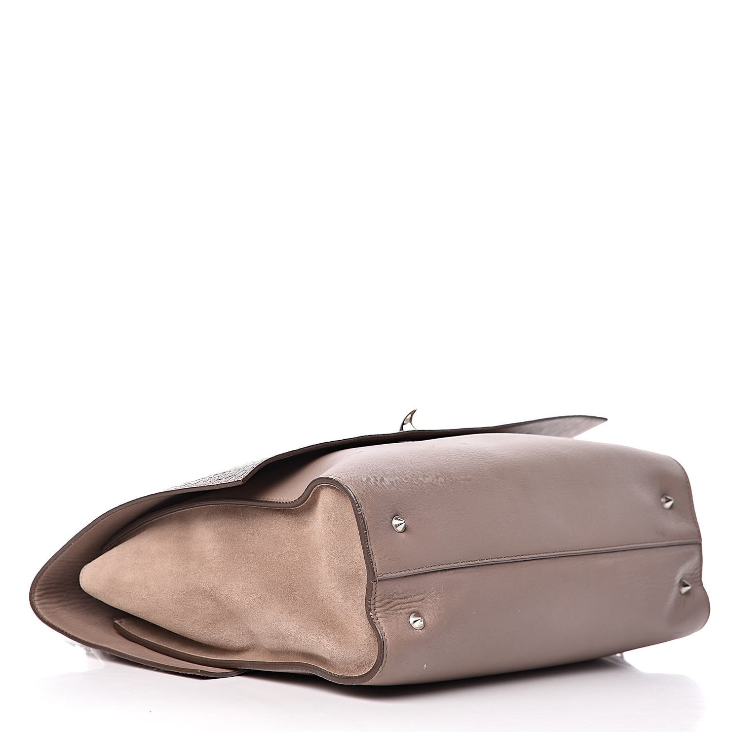 Calfskin Crocodile Embossed Medium Shark Lock Satchel Sand