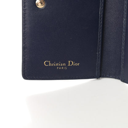 Christian Dior Grained Calfskin Cannage Diorama Wallet Blue 7 of 9
