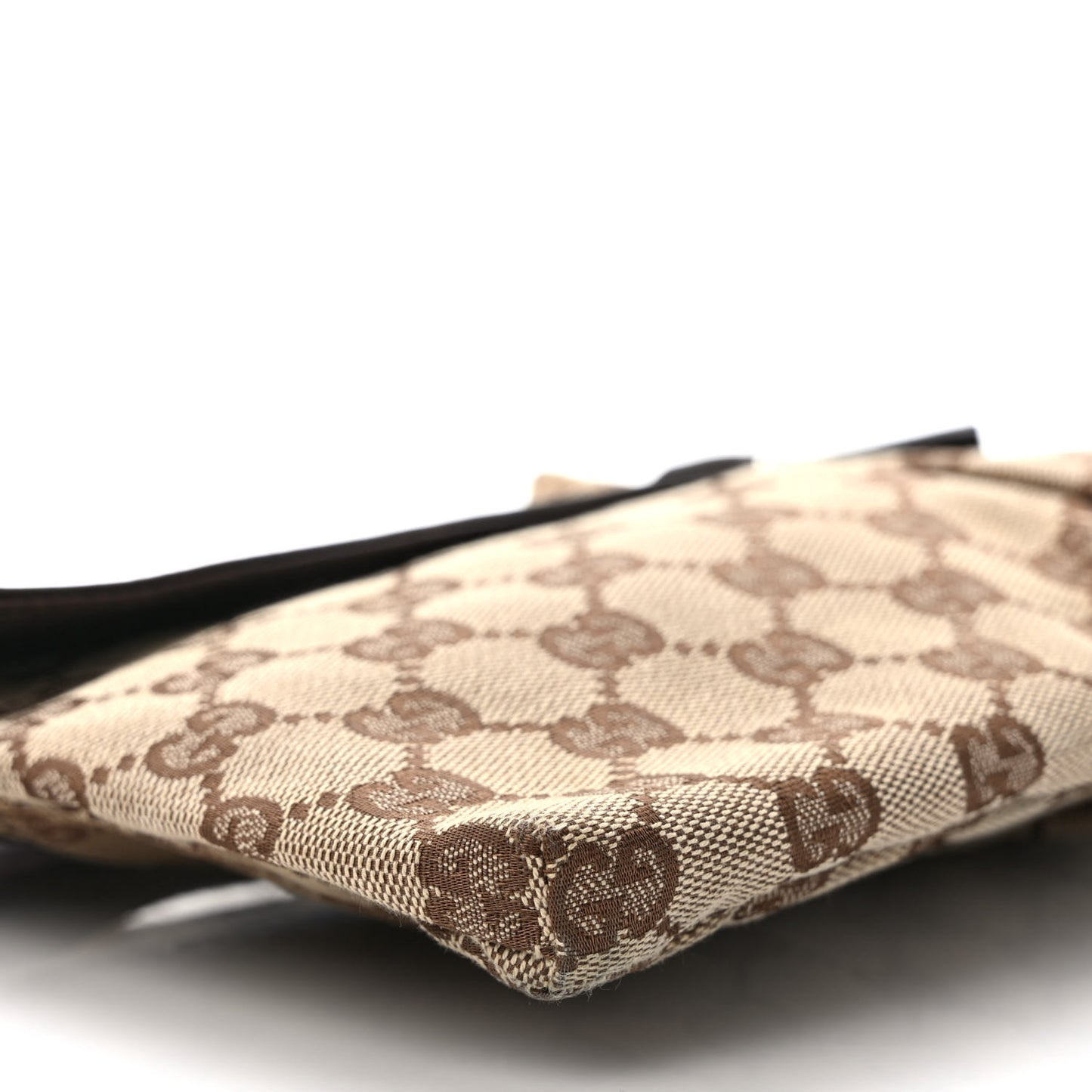 GG Monogram Double Pocket Belt Bag Dark Brown