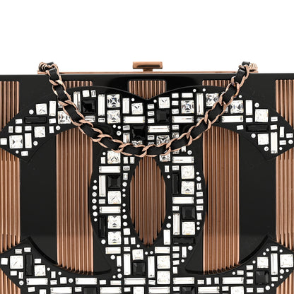 Chanel Plexiglass Crystal CC Minaudiere Clutch Black Copper 8 of 11