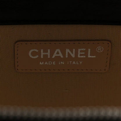 Chanel Calfskin Raffia Small Vanity Case Bag Black Beige 6 of 10