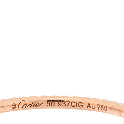 Cartier 18K Pink Gold Diamond 1.5mm Etincelle de Cartier Wedding Band Ring 50 5.25 4 of 5