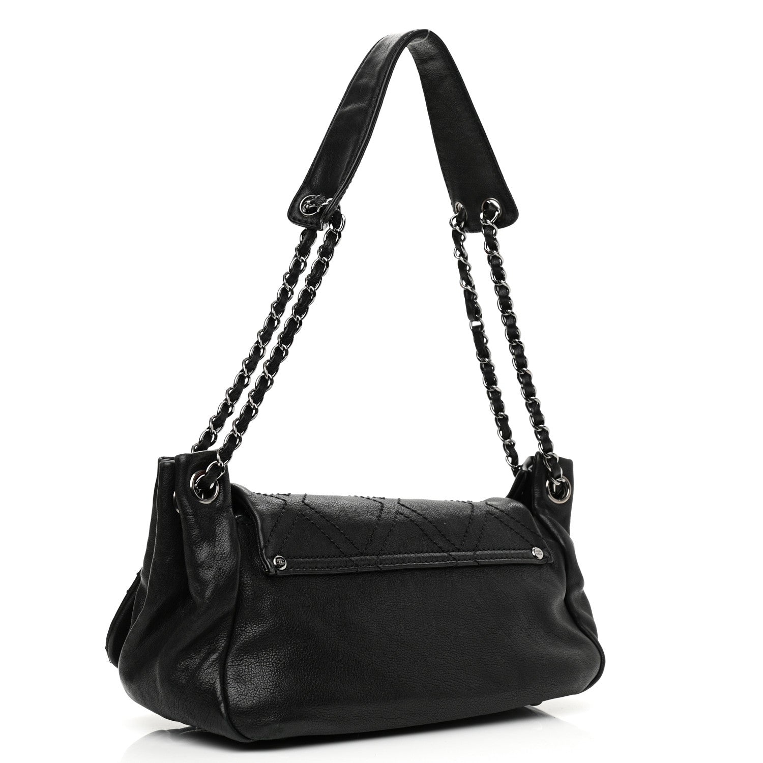 Chanel Calfskin Diamond Stitch Accordion Flap Black 3 of 9