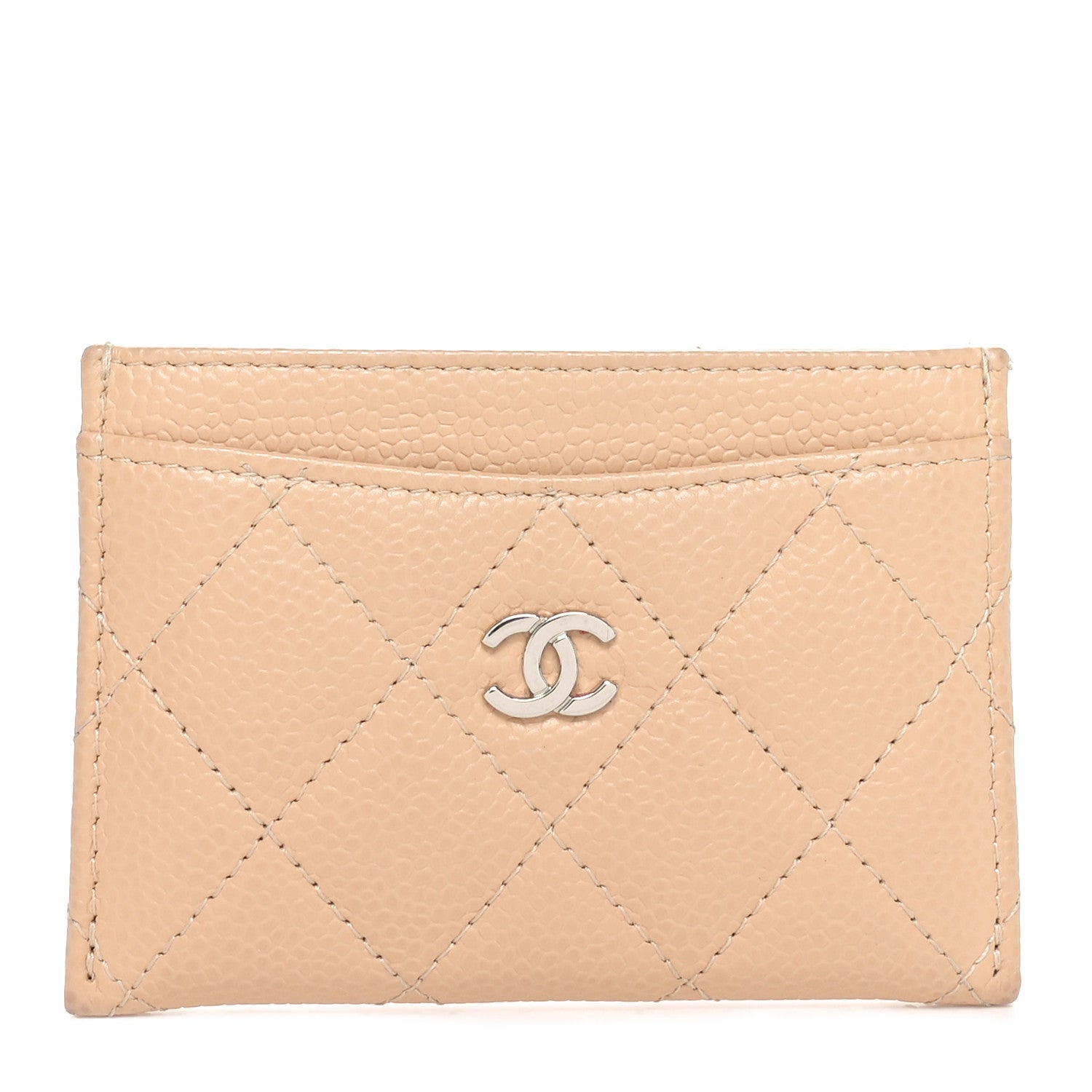 Chanel Caviar Quilted Card Holder Beige 1 of 10