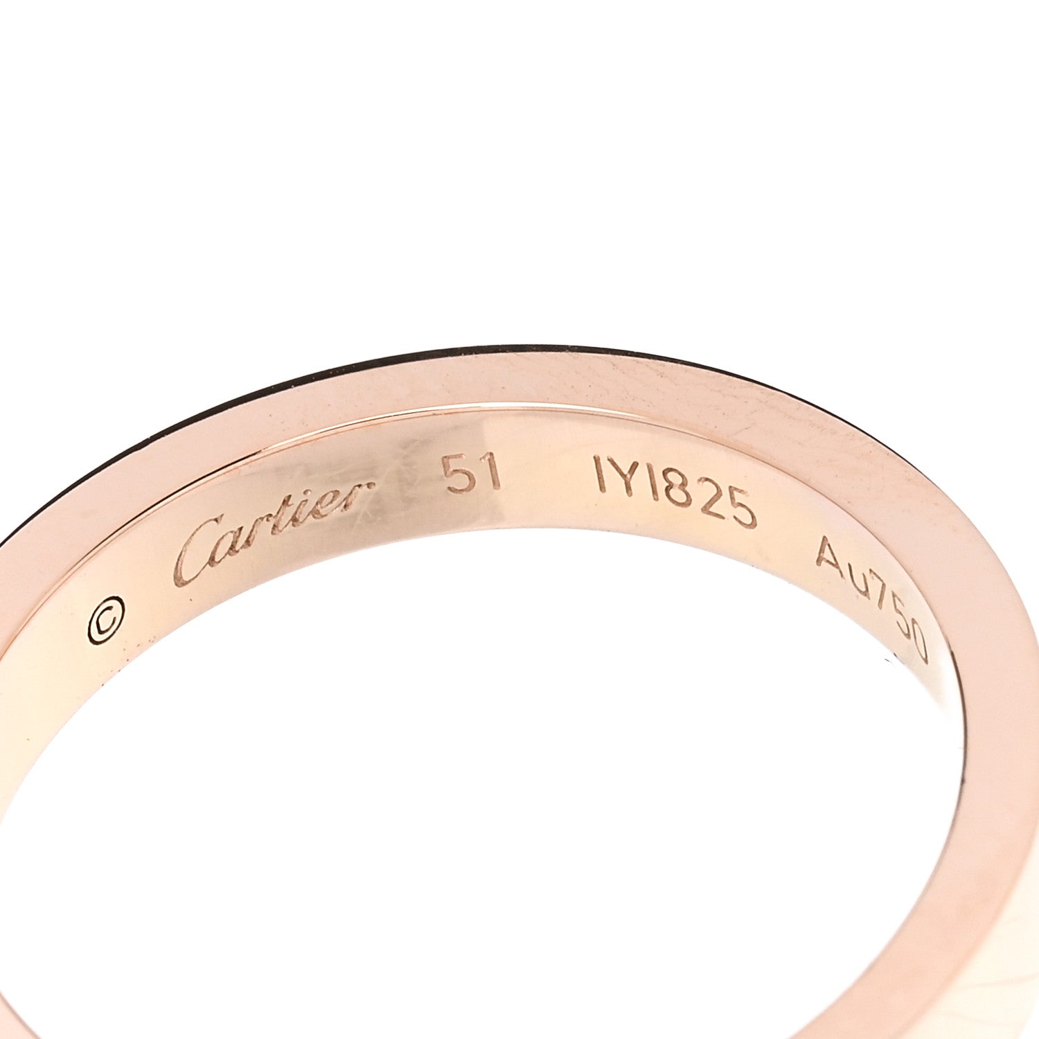 Cartier 18K Pink Gold Diamond 3mm C De Cartier Wedding Band Ring 51 5.75 4 of 6