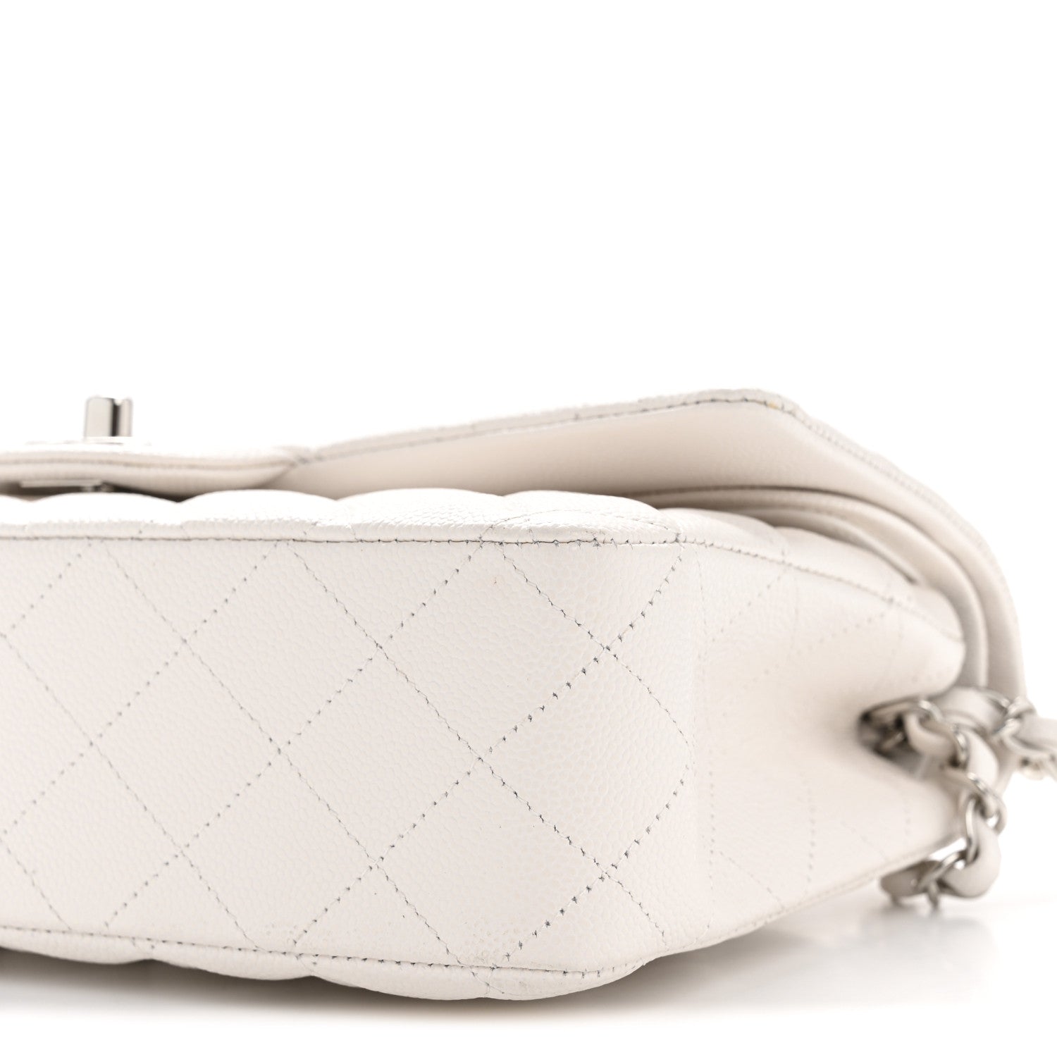 Chanel Caviar Quilted Medium Double Flap White 10 of 10