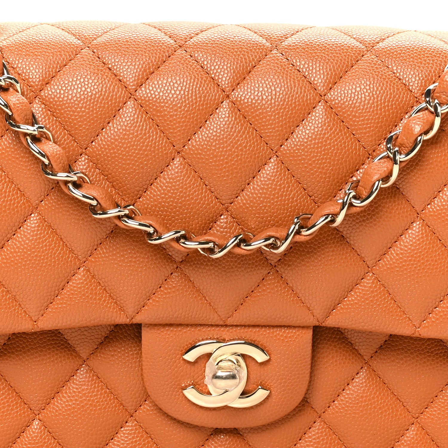 Chanel Caviar Quilted Medium Double Flap Light Brown 8 of 10
