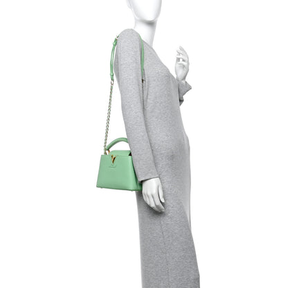 Louis Vuitton Taurillon Mini Capucines Vert Pomme 2 of 9