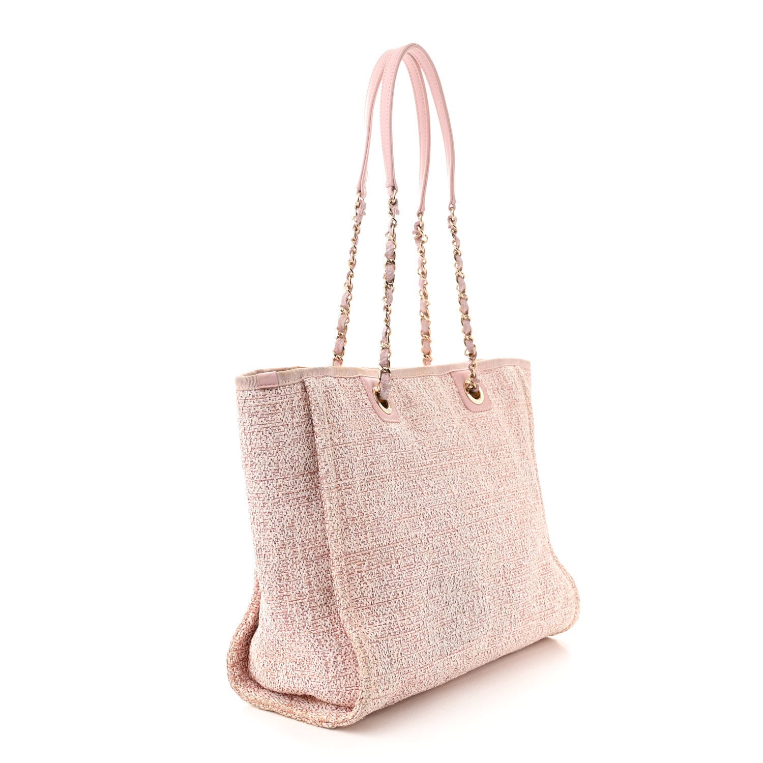 Chanel Lurex Boucle Small Deauville Tote Pink 3 of 13