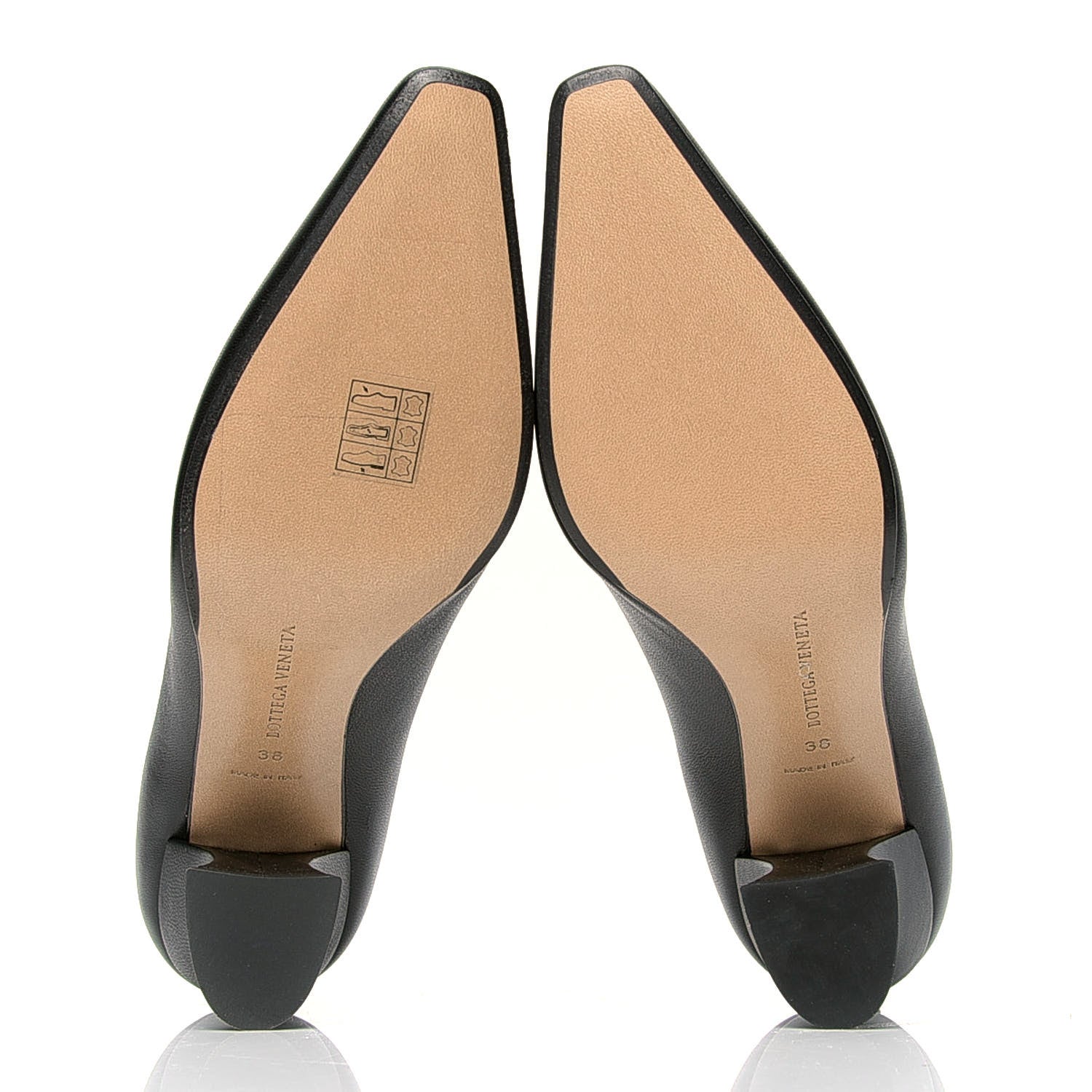 Bottega Veneta Nappa Almond Pumps 38 Black 4 of 5