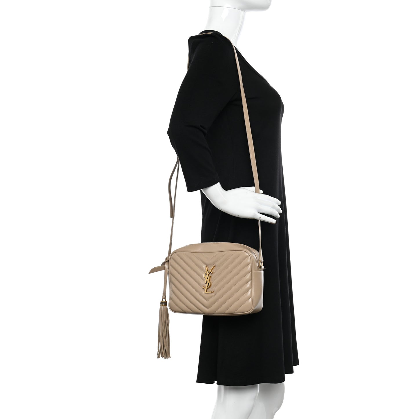 Calfskin Matelasse Monogram Lou Camera Bag Dark Latte