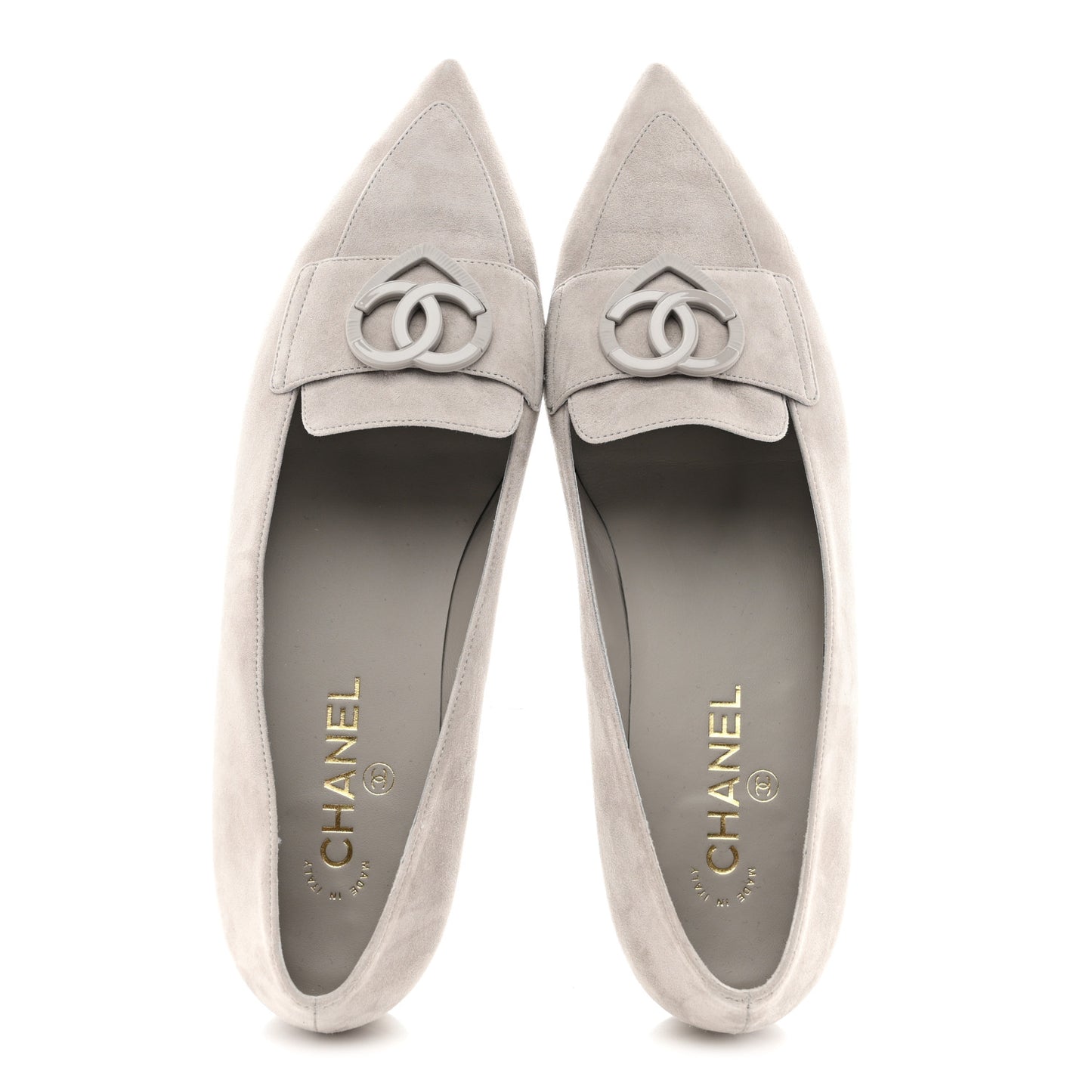 Suede Heart CC Loafers 40.5 Grey