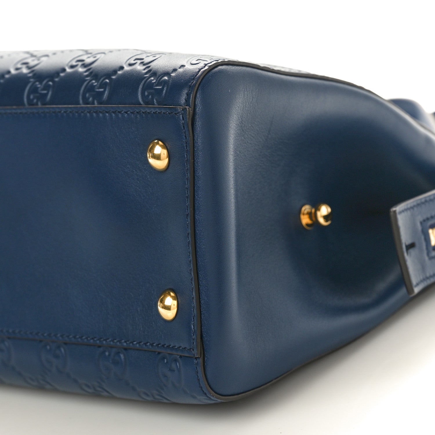 Gucci Guccissima Signature Medium Shoulder Tote Bag Blue 10 of 10