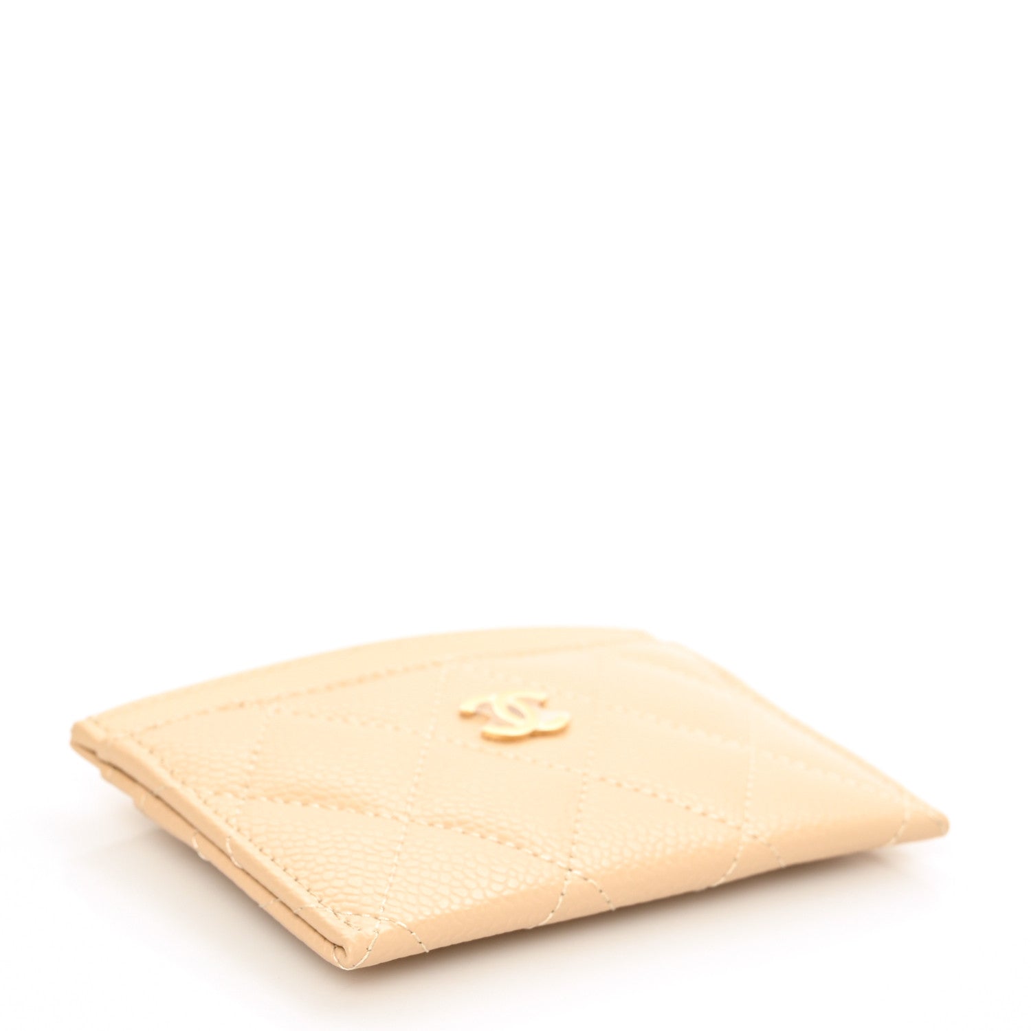 Chanel Caviar Quilted Card Holder Beige 4 of 8