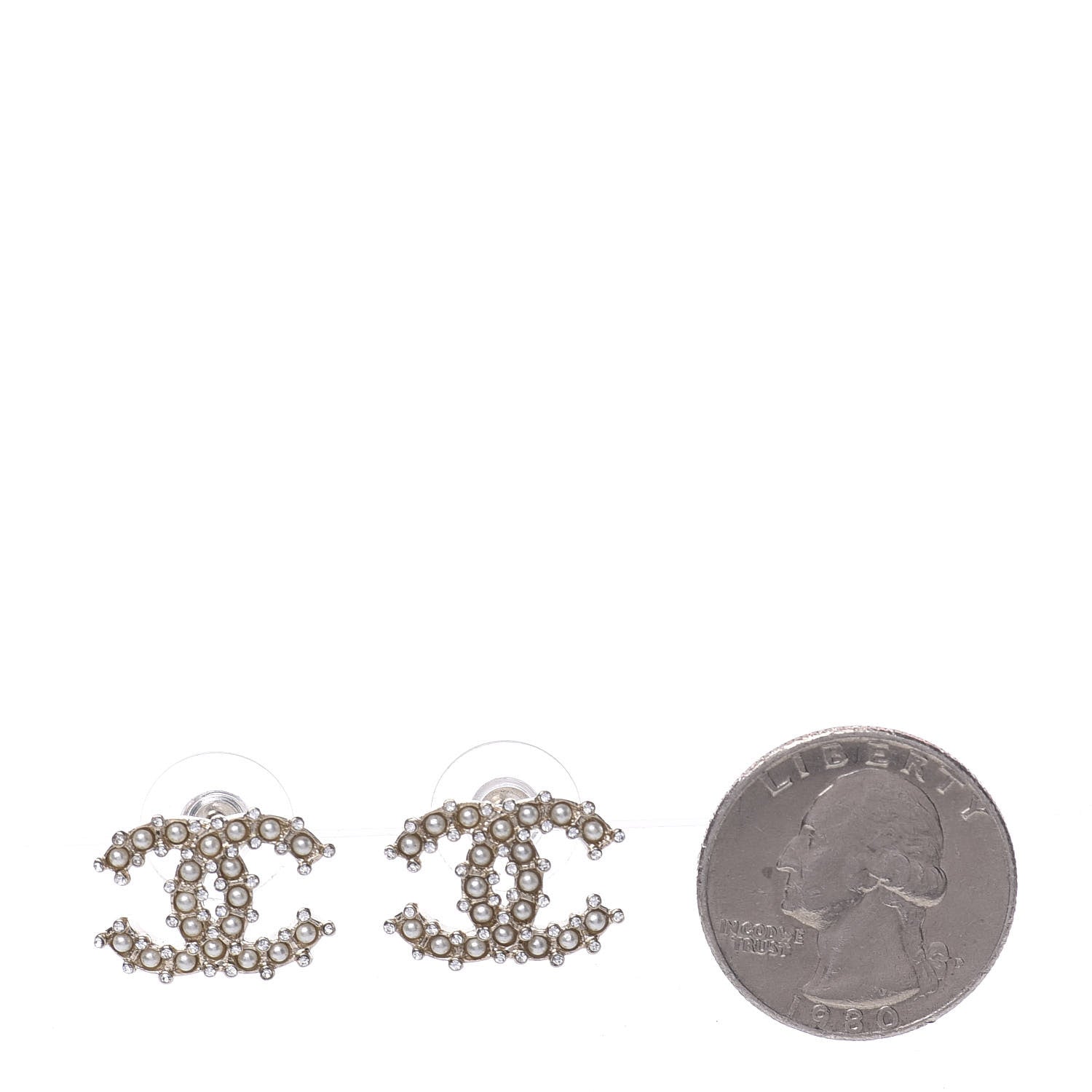 Chanel Pearl CC Earrings Light Gold 2 of 5