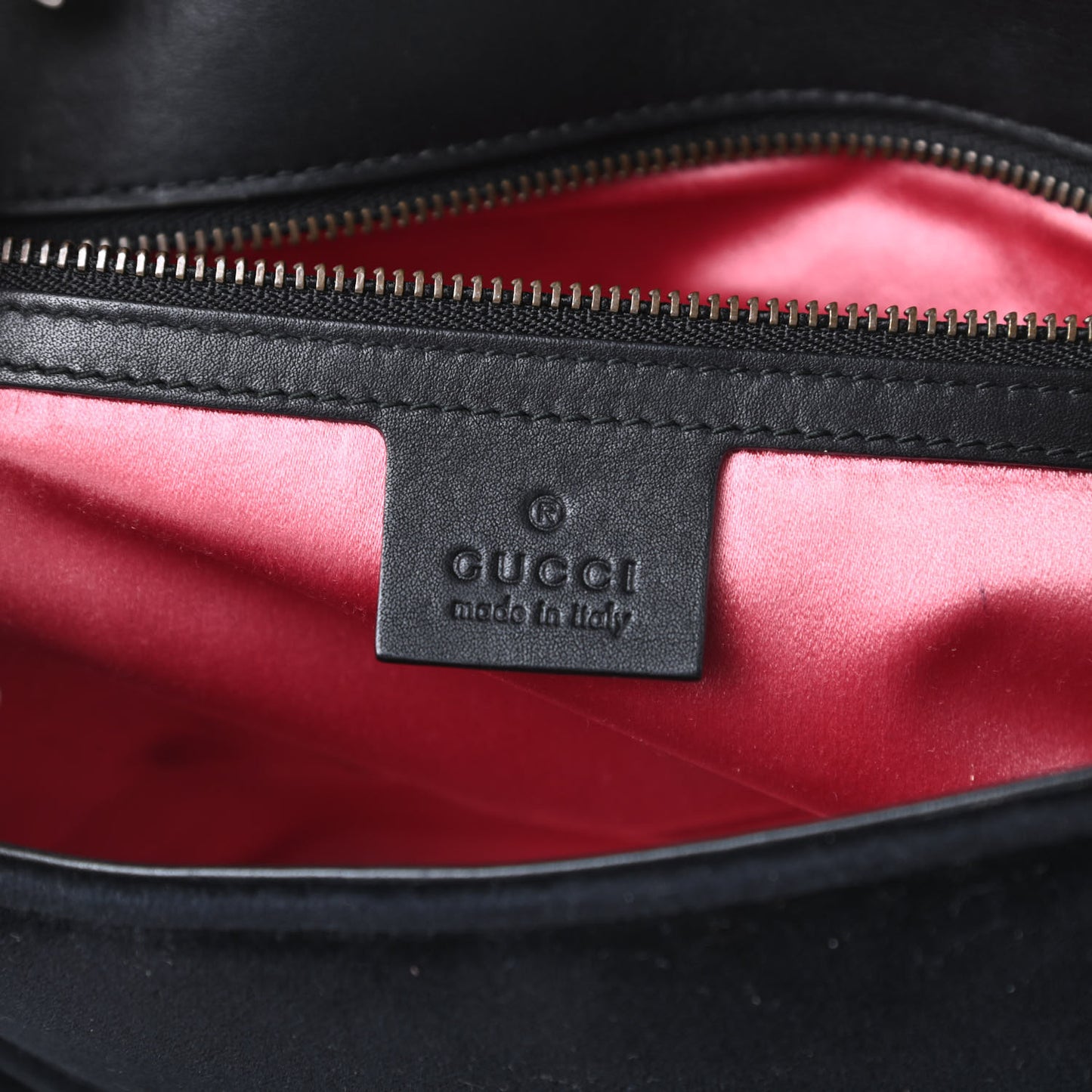 Velvet Matelasse Small GG Marmont Shoulder Bag Black