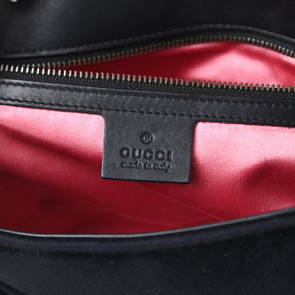 Gucci Velvet Matelasse Small GG Marmont Shoulder Bag Black 7 of 17