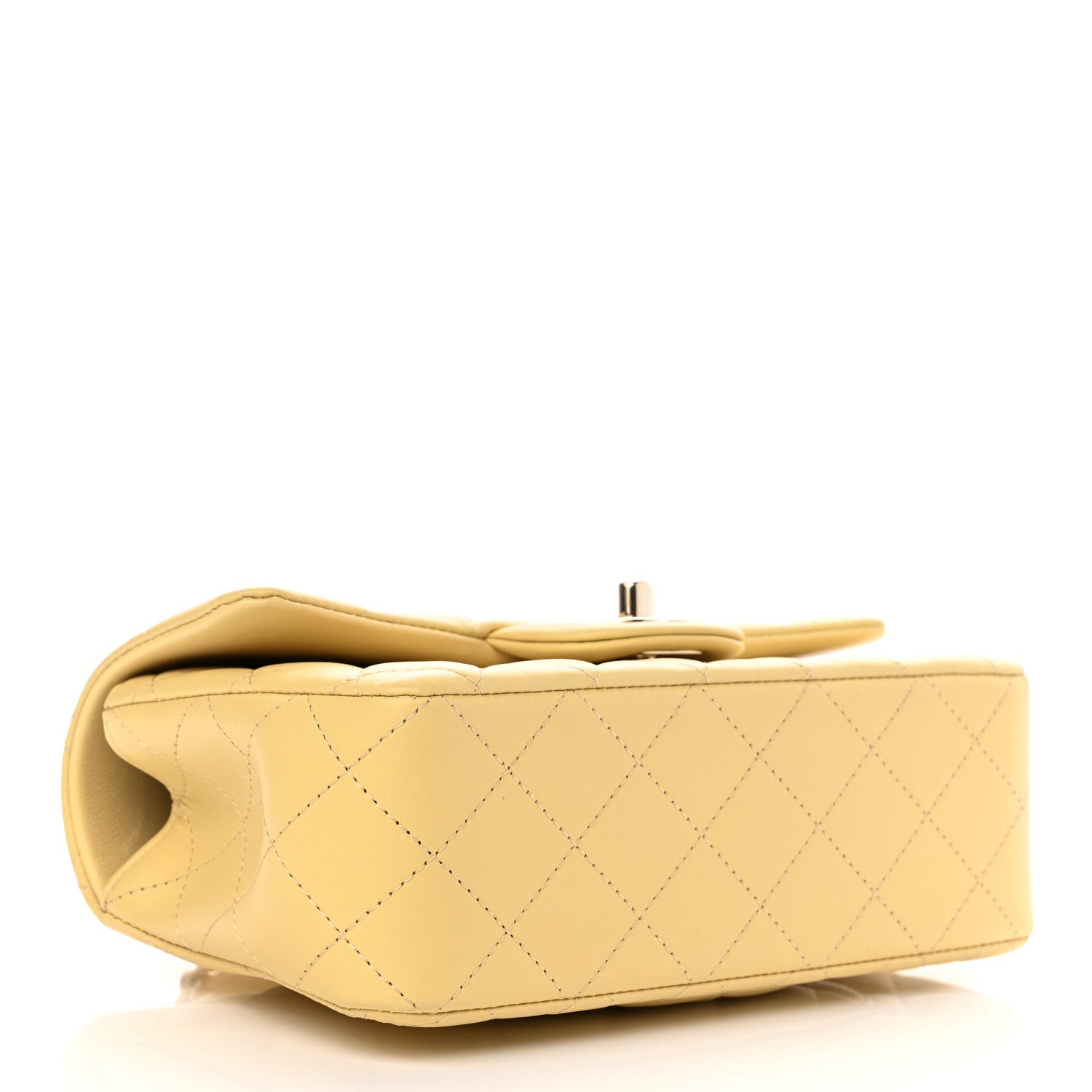 Chanel Lambskin Quilted Mini Top Handle Rectangular Flap Yellow 4 of 11