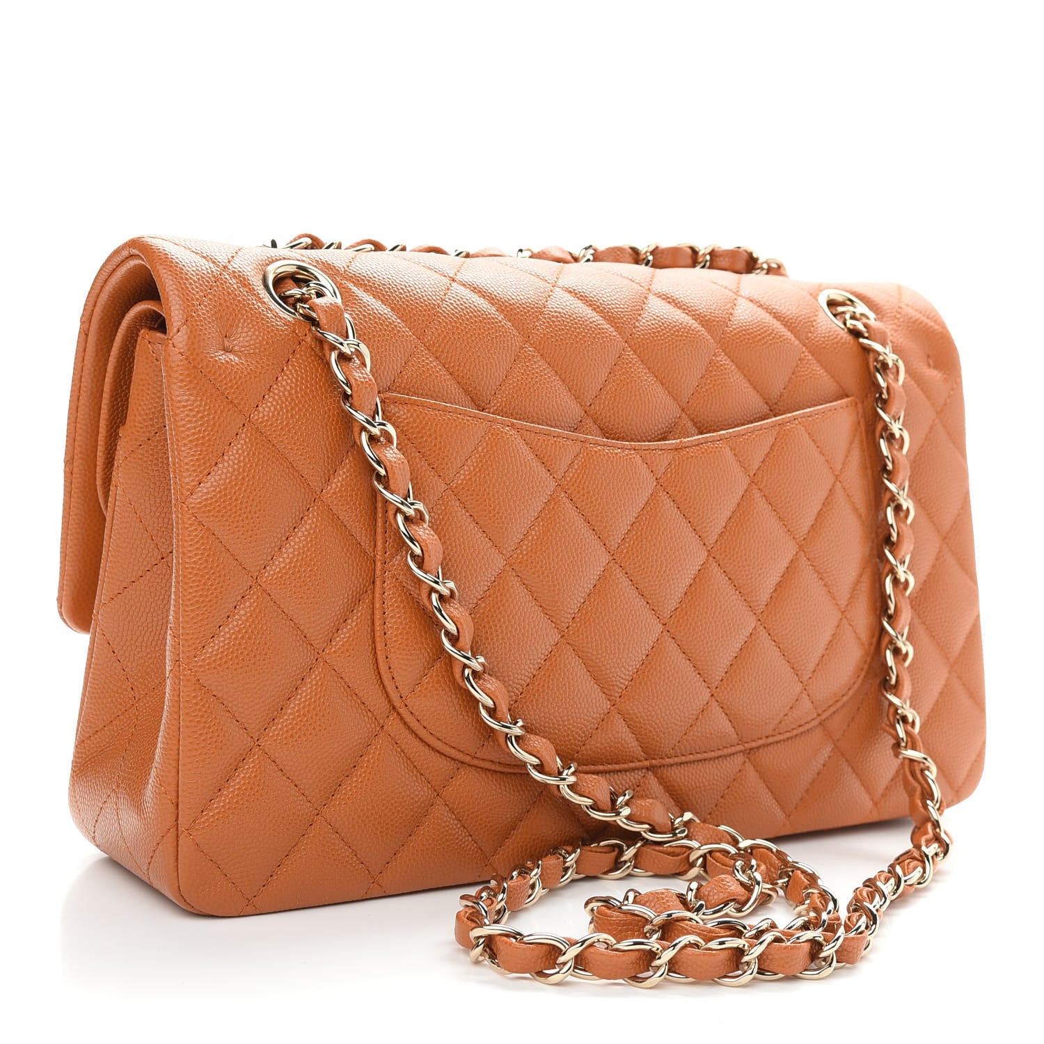 Chanel Caviar Quilted Medium Double Flap Light Brown 3 of 9