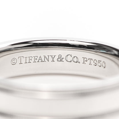 Tiffany Platinum Diamond Essential Double Milgrain Wedding Band Ring 48 4.5 4 of 6