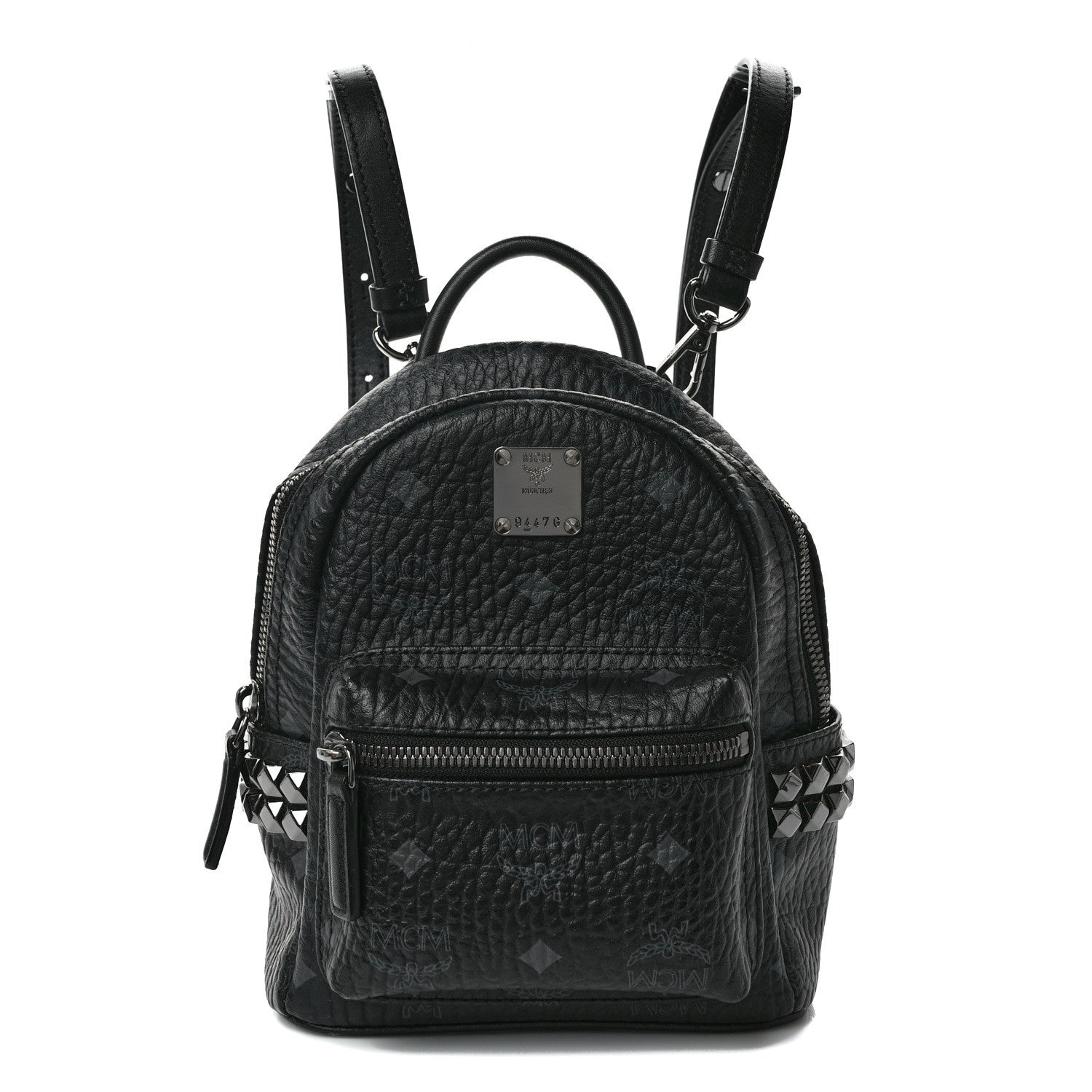 MCM Visetos Side Stud X-Mini Stark Bebe Boo Backpack Black 1 of 12