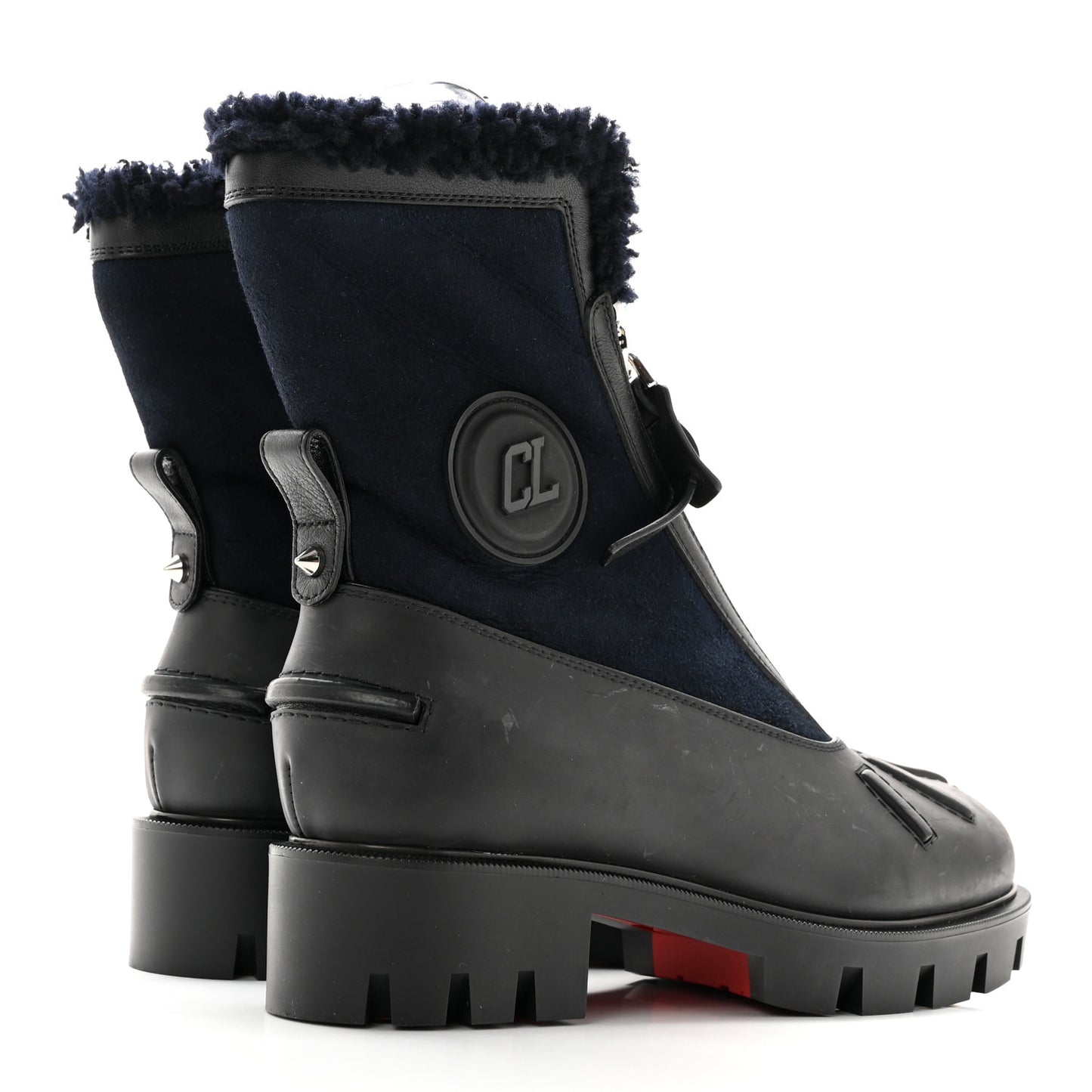 Kid Calfskin Shearling Glory Flat Boot 35.5 Version Black