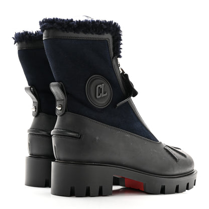 Christian Louboutin Kid Calfskin Shearling Glory Flat Boot 35.5 Version Black 4 of 19