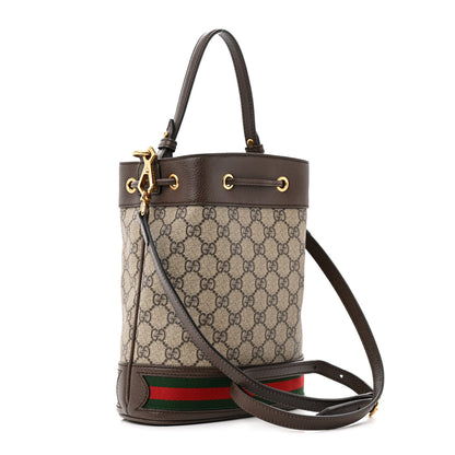 Gucci GG Supreme Monogram Web Small Ophidia Bucket Bag Brown 3 of 12