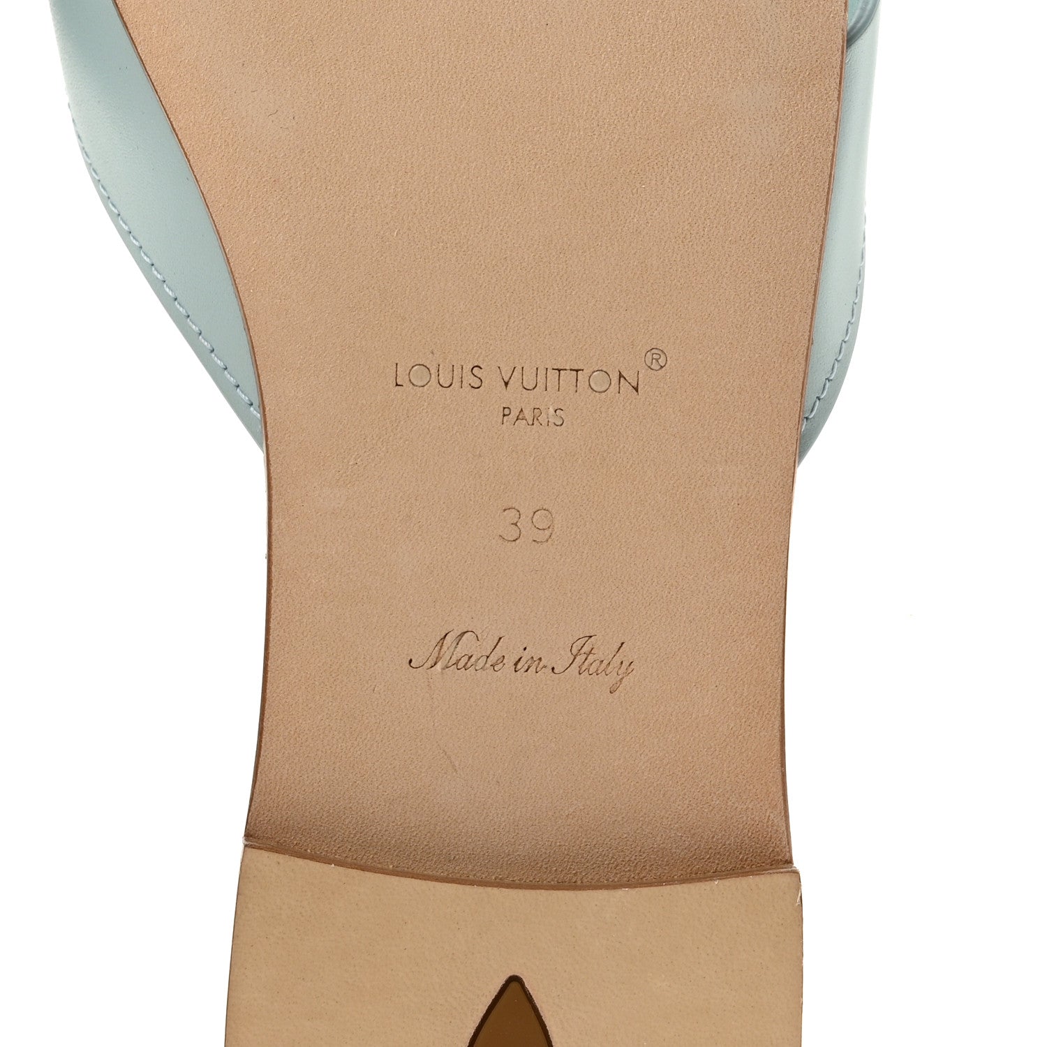 Louis Vuitton Calfskin LV Isola Flat Sandals 39 Blue 8 of 9