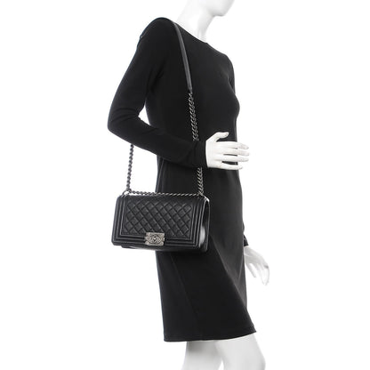 Chanel Caviar Quilted Medium Boy Flap Black 2 of 10