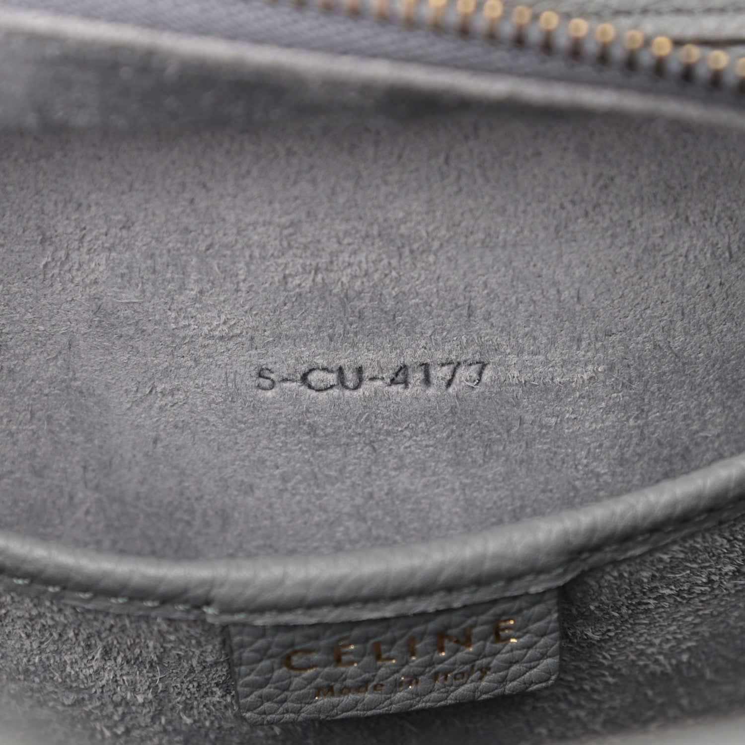 Celine Drummed Calfskin Nano Luggage Kohl 13 of 21