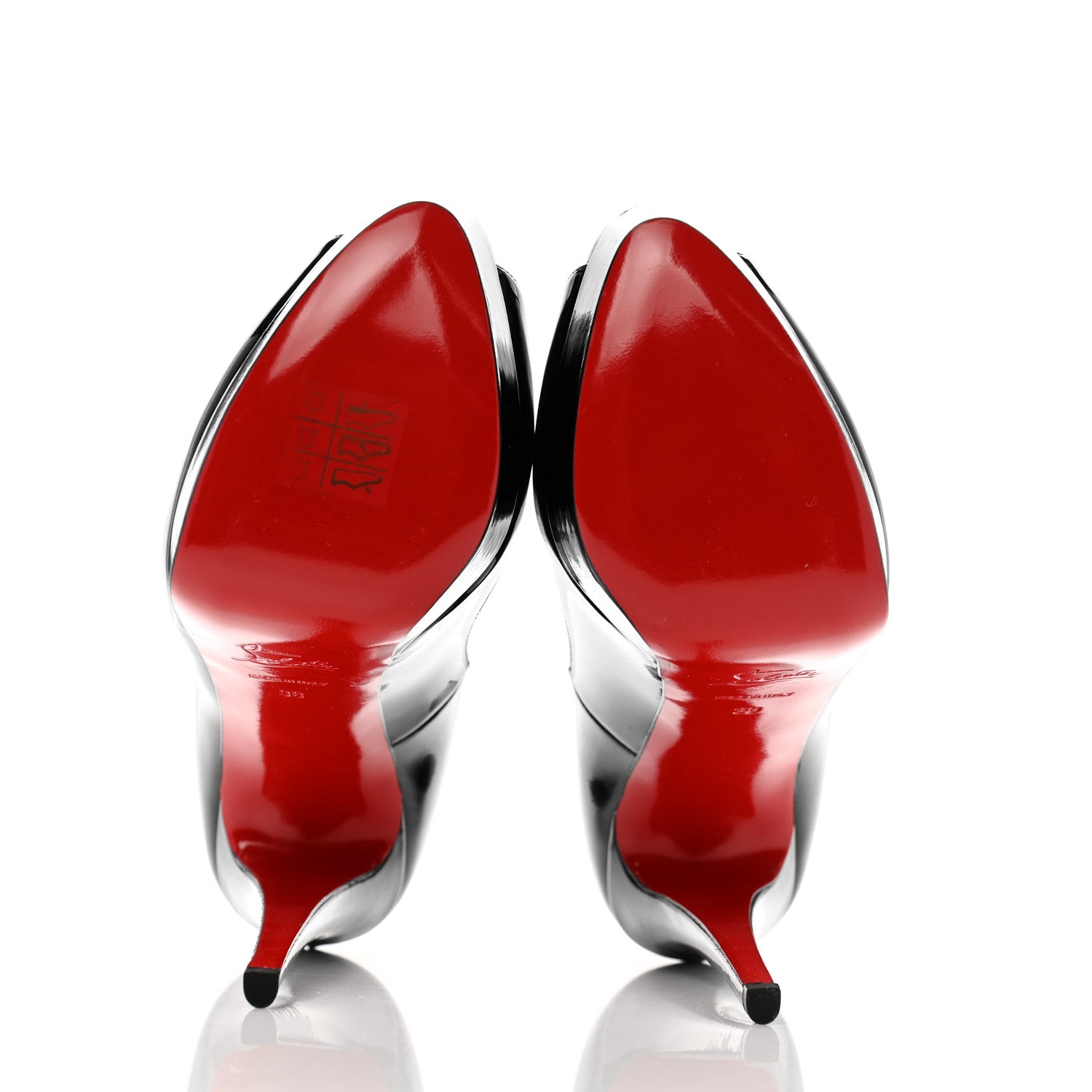 Christian Louboutin Patent Lady Peep 150 Pumps 38 Black 6 of 9
