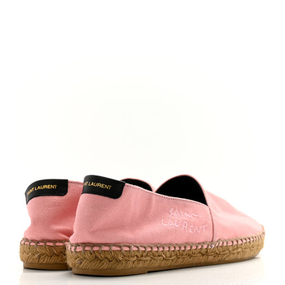 Saint Laurent Canvas Elba Light Logo Embroidered Espadrilles 37 Pink 4 of 12