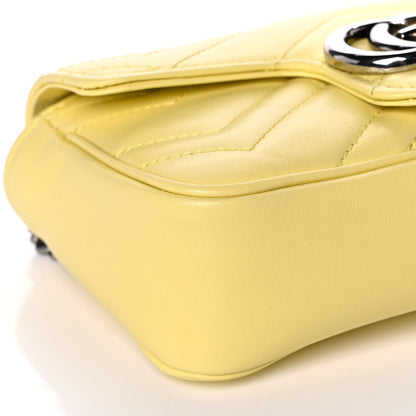 Gucci Calfskin Matelasse Super Mini GG Marmont Shoulder Bag Banana 8 of 11