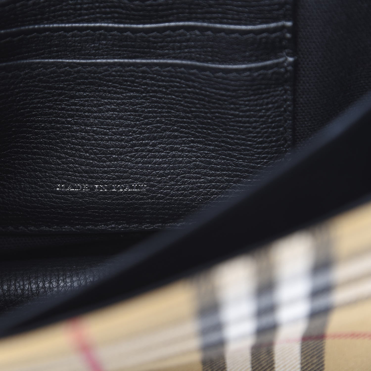 Burberry Grainy Calfskin Vintage Check Mini Macken Crossbody Bag Black 7 of 12