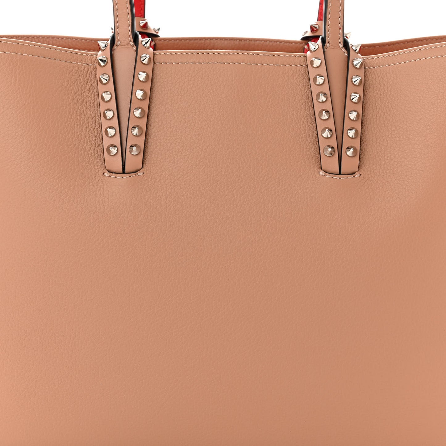 Calfskin Empire Spikes Small East West Cabata Tote Nude