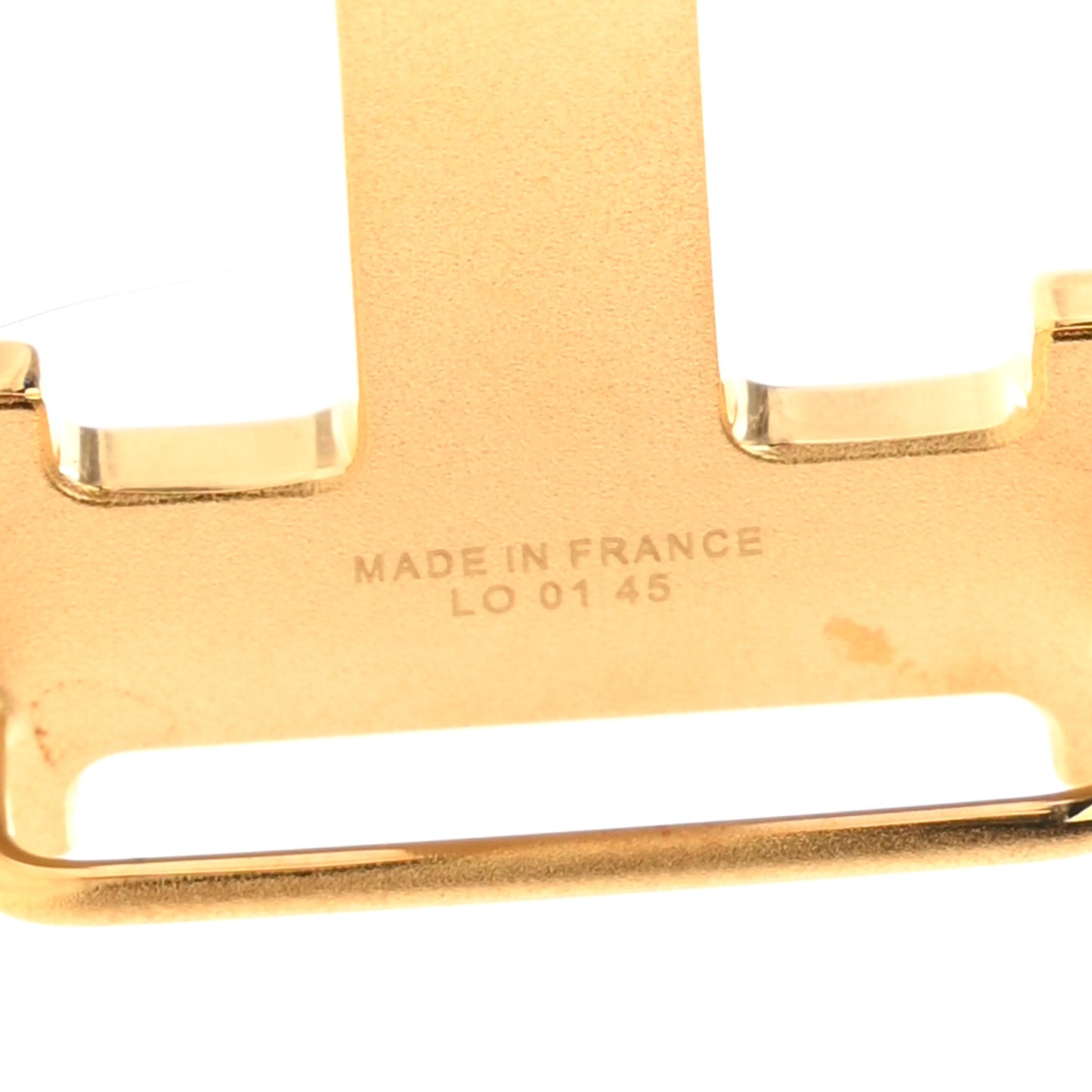 Polished 32mm H Belt Buckle Gold
