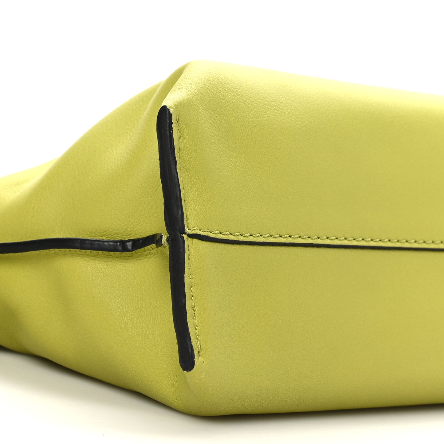 Calfskin Mini Flamenco Knot Clutch Lime Yellow