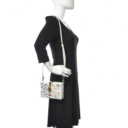 Dolce & Gabbana Acrylic Graffiti Printed Box Crossbody Bag White 2 of 9