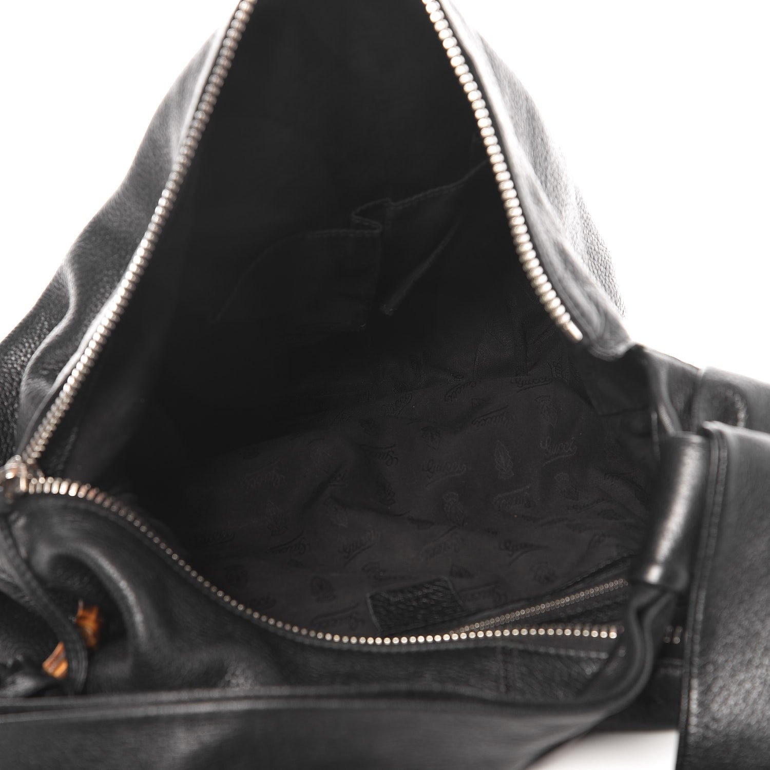Gucci Pebbled Calfskin Medium Jungle Hobo Black 5 of 8