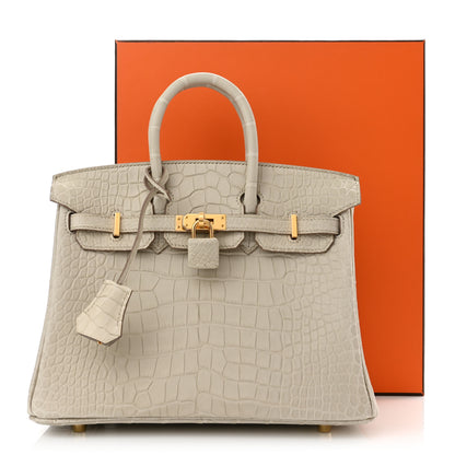 Hermes Matte Alligator Birkin 25 Beton 10 of 10