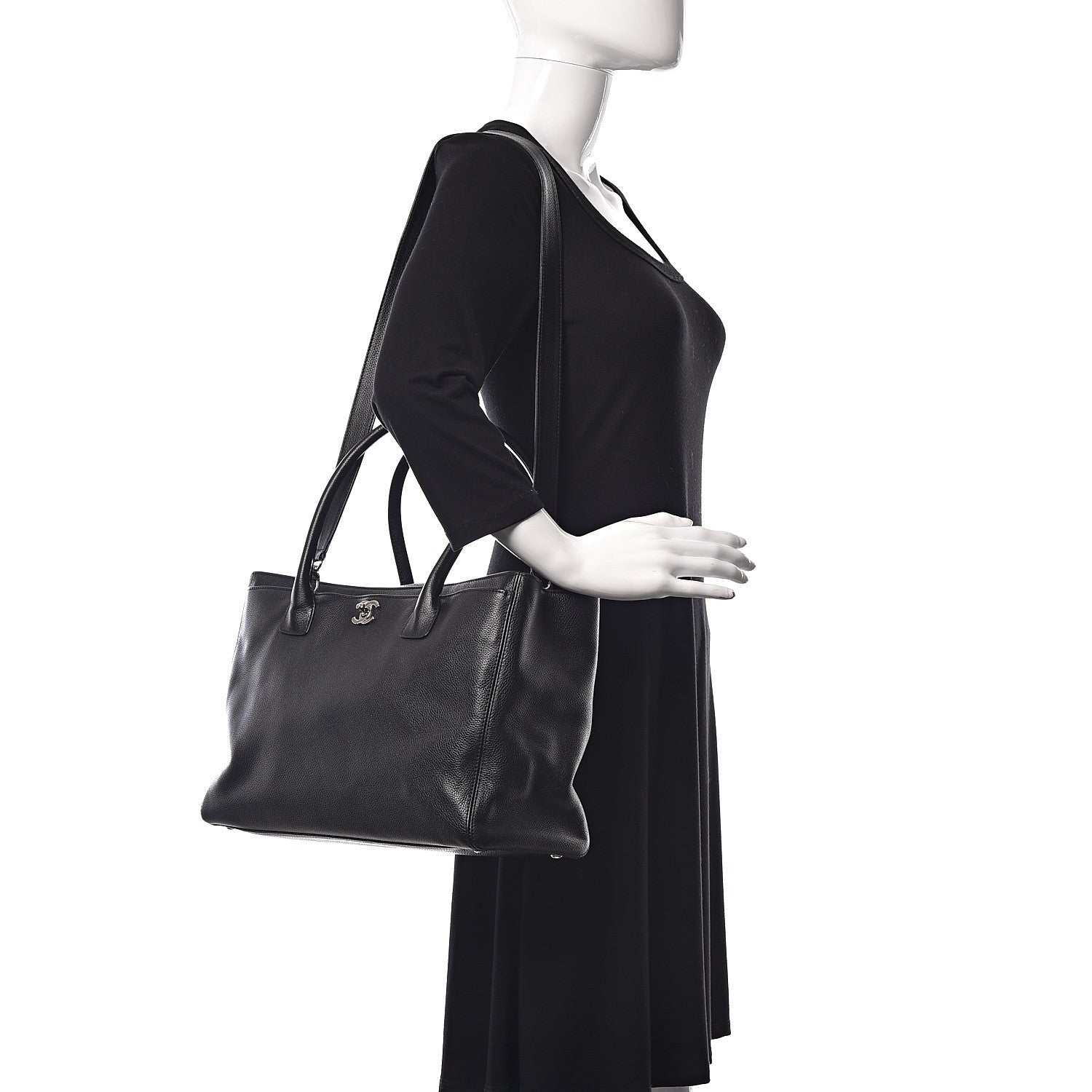 Chanel Calfskin Cerf Executive Shopper Tote Black 2 of 11