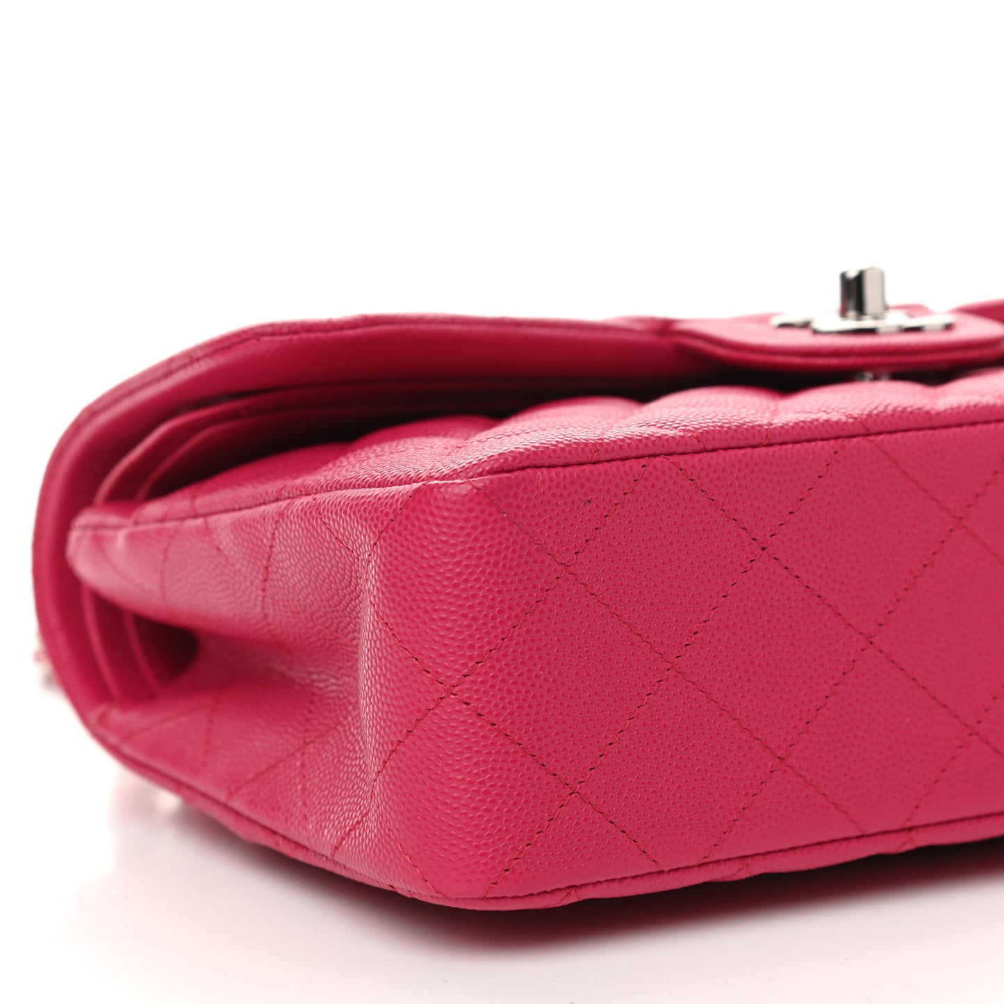 Caviar Quilted Small Double Flap Dark Pink