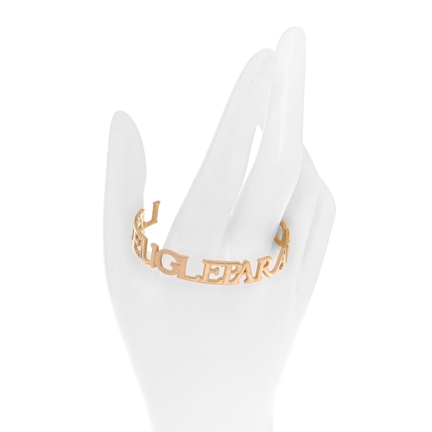 Gucci 18K Yellow Gold L'Aveugle Par Amour Cuff Bracelet 2 of 6