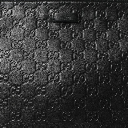 Gucci Guccissima Medium Flat Messenger Bag Black 8 of 10