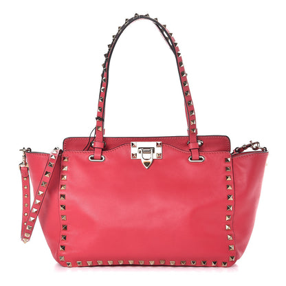 Valentino Garavani Vitello Small Rockstud Tote Raspberry 1 of 8